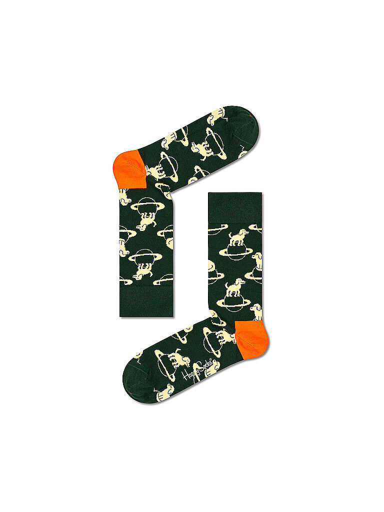 HAPPY SOCKS Herren Socken SPACE DOG 41-46 medium green dunkelgrün